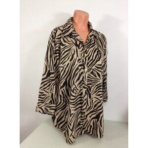 Chaps Animal Print Shirt Womens 3X